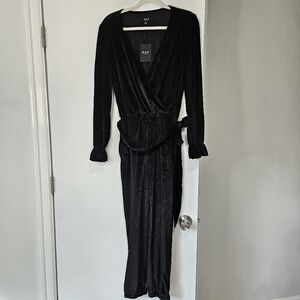 NWT OAT New York Black Velvet Corduroy Jumper Size M